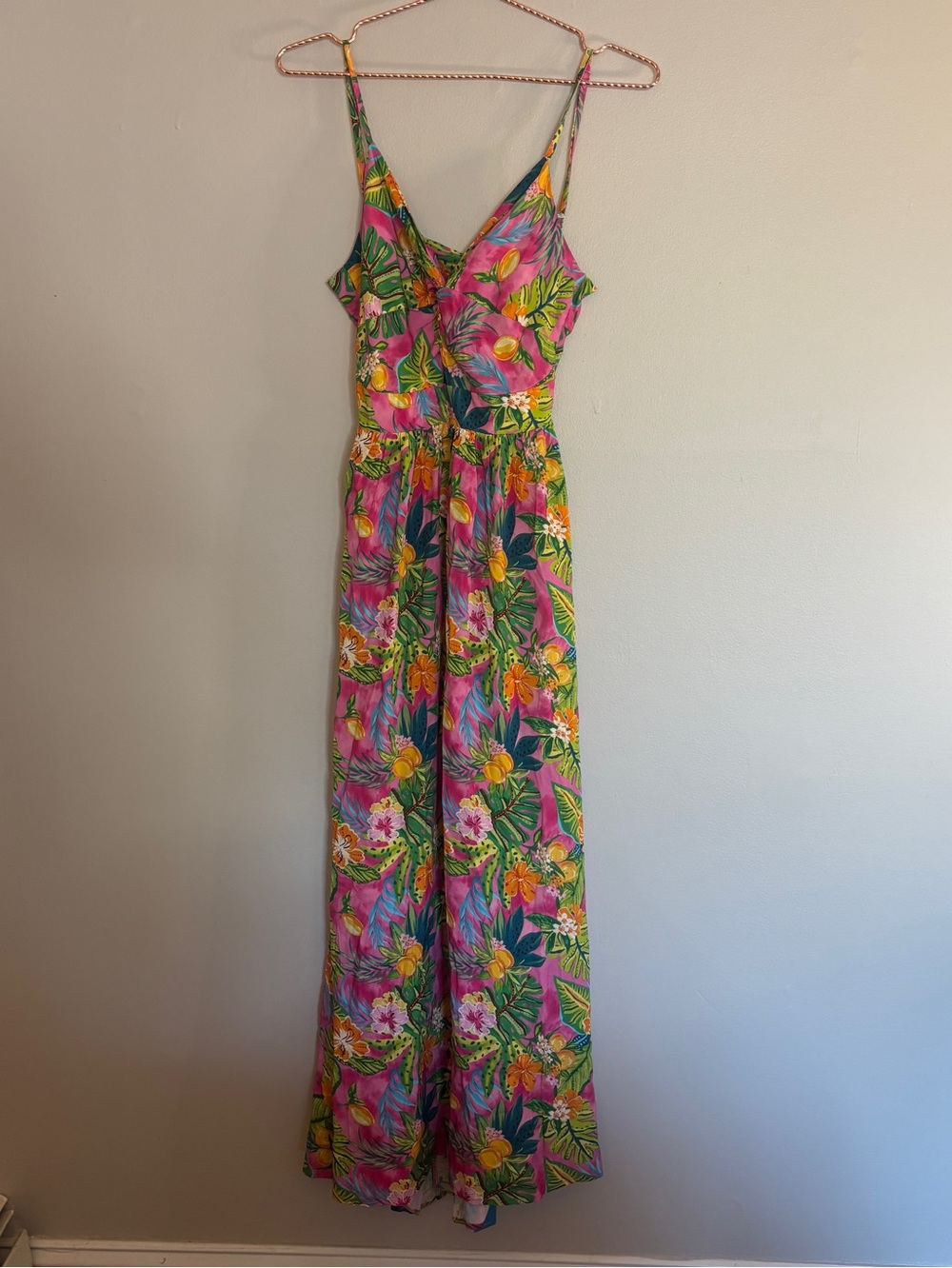 CUPSHE Women's Maxi Dress Floral Print Twisted V Neck Sleeveless Long Dress Summ